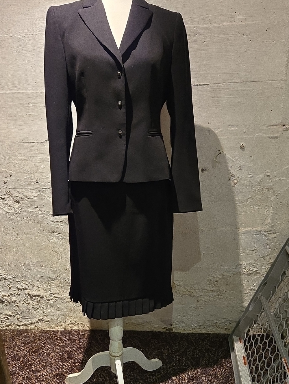Tahari Black Suit With Skirt And Blazer with Branded Label